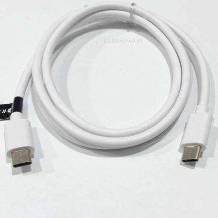 Kabel USB typ-C / USB-C 1m biały